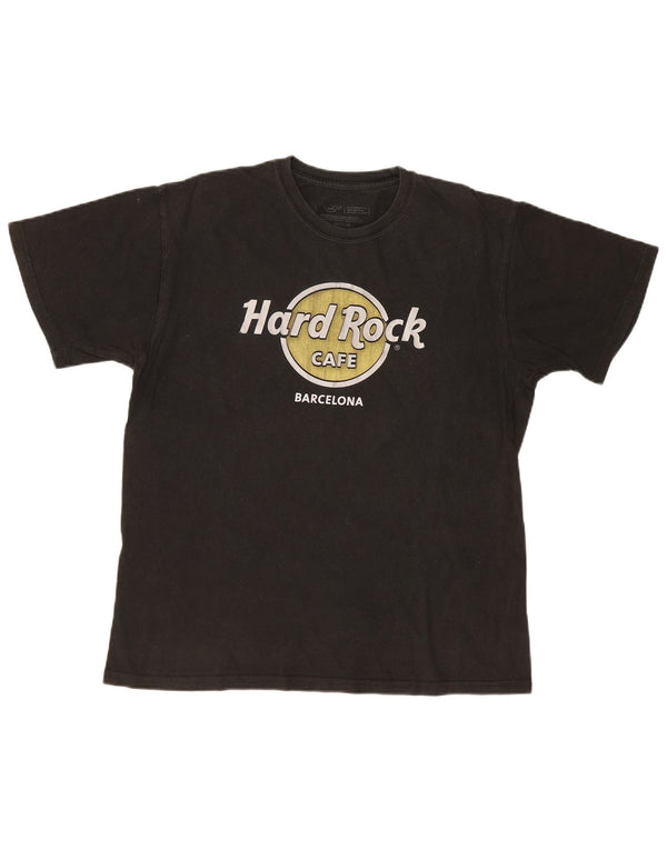 HARD ROCK CAFE Mens Barcelona Graphic T-Shirt Top Medium Black Cotton