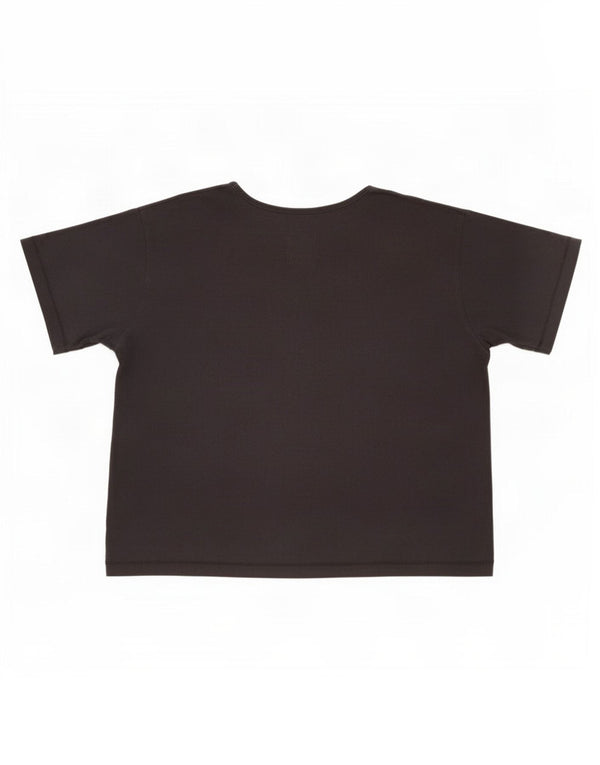 Champion Damen Crop Graphic T-Shirt Top UK 14 Medium Schwarz