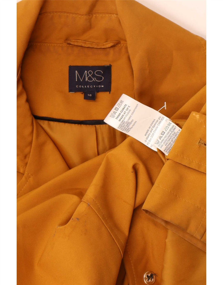 Marks & Spencer Herren Trenchcoat UK 16 Large Orange Polyester