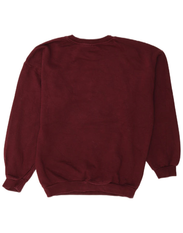 Adidas Damen Übergroßer Sweatshirt-Pullover UK 4 XS Burgunderrote Baumwolle