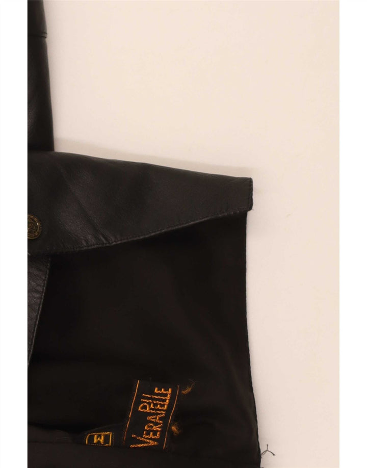 Vintage Herren Lederweste Medium Schwarz