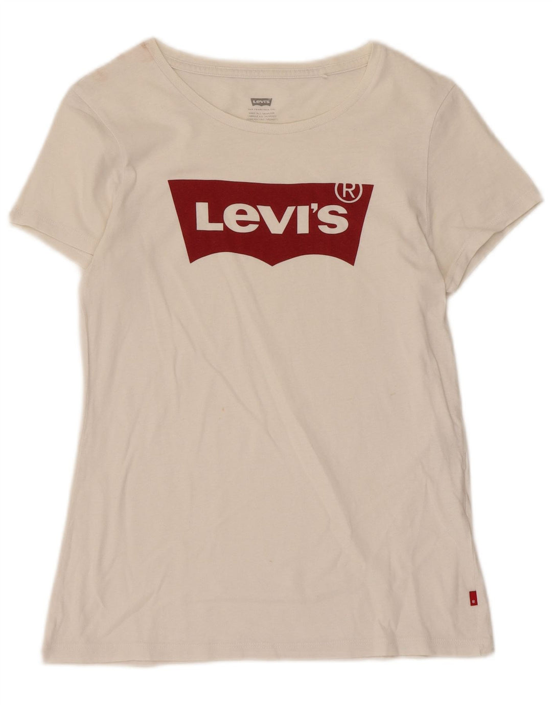 Levi's Damen-T-Shirt mit Grafik, UK 10, Größe S, Weiß