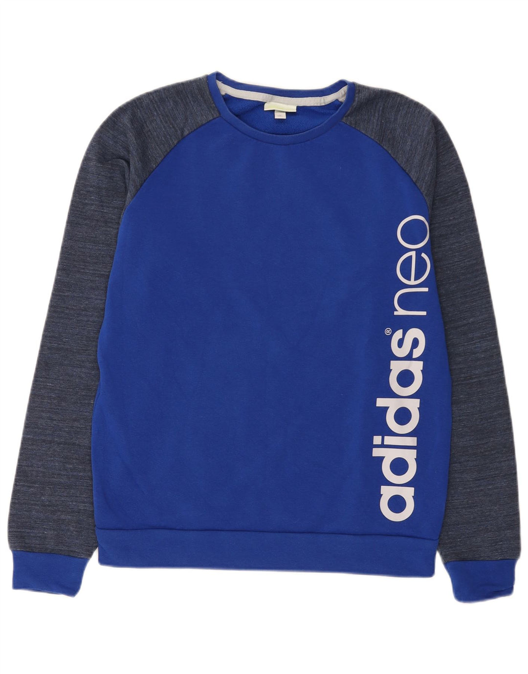 Adidas Herren Neo Graphic Sweatshirt Pullover mittelblaue Colourblock-Baumwolle