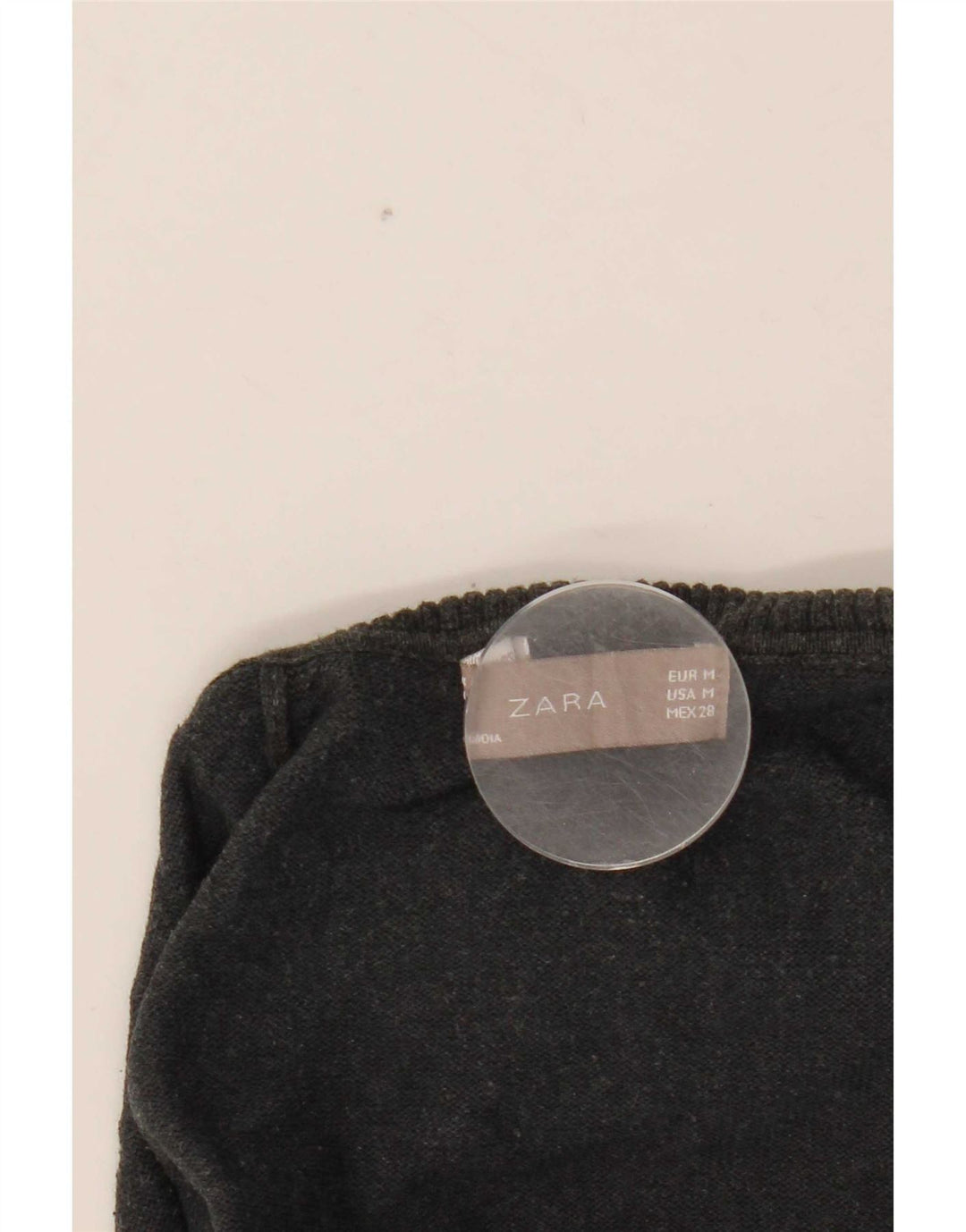 Zara Damen Crop Rollkragenpullover Pullover UK 12 Mittelgraue Baumwolle
