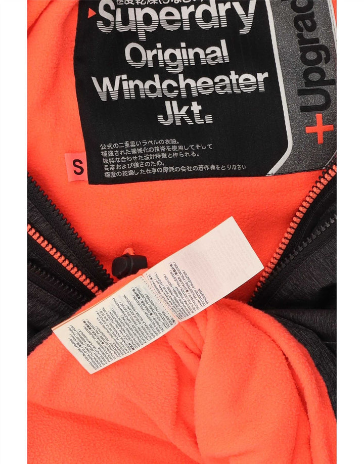 Superdry Damen Windcheater mit Kapuze, Windjacke, Gr. 10, Größe S, Grau
