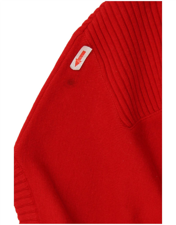 PAUL & SHARK Herren Yachting Pullover mit Rundhalsausschnitt Mittelrote Schurwolle