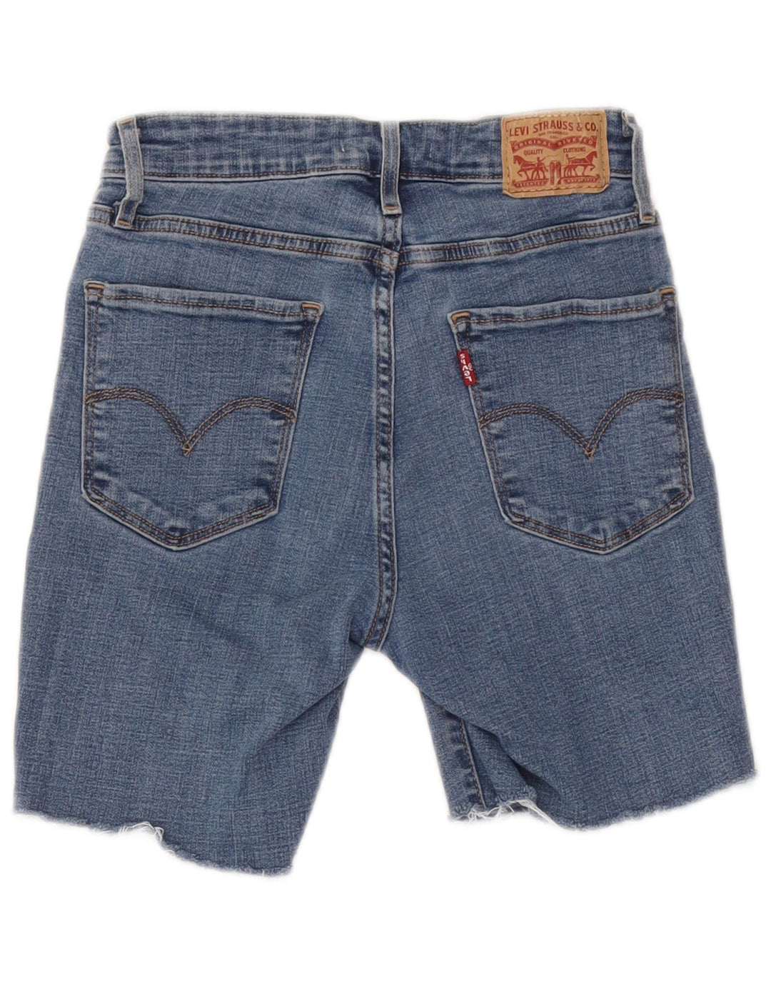Levi's Damen 721 High Rise Denim Shorts W26 Small Blaue Baumwolle