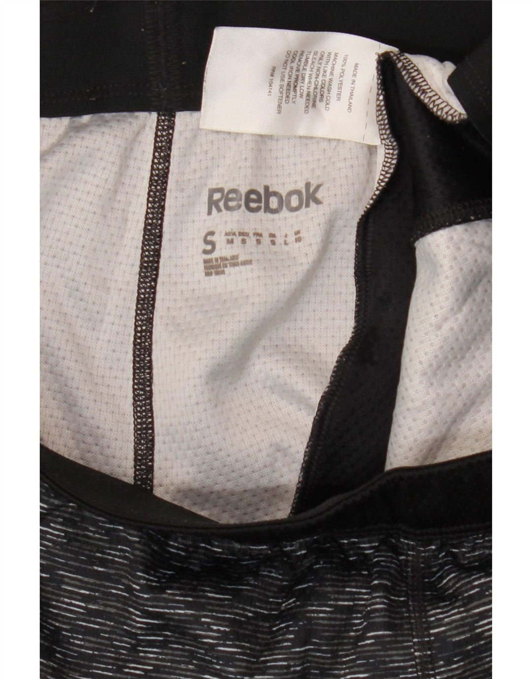 REEBOK Damen Sportshorts UK 10 Small Grau meliertes Polyester