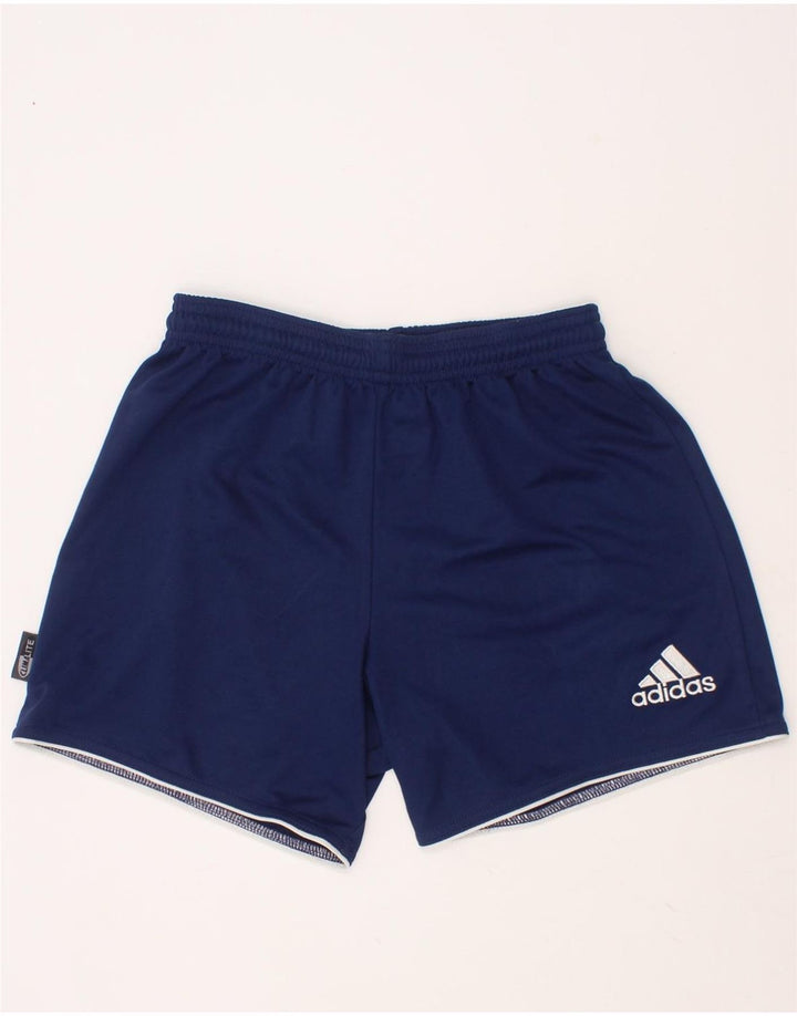 ADIDAS Boys Climalite Sport Shorts 9-10 Years Navy Blue Polyester Vintage Adidas and Second-Hand Adidas from Messina Hembry 