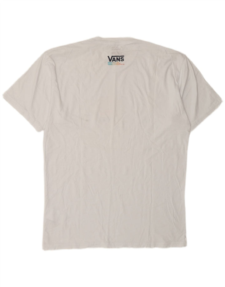 Vans Herren-T-Shirt mit klassischer Passform, Grafik, Größe L, aus weißer Baumwolle