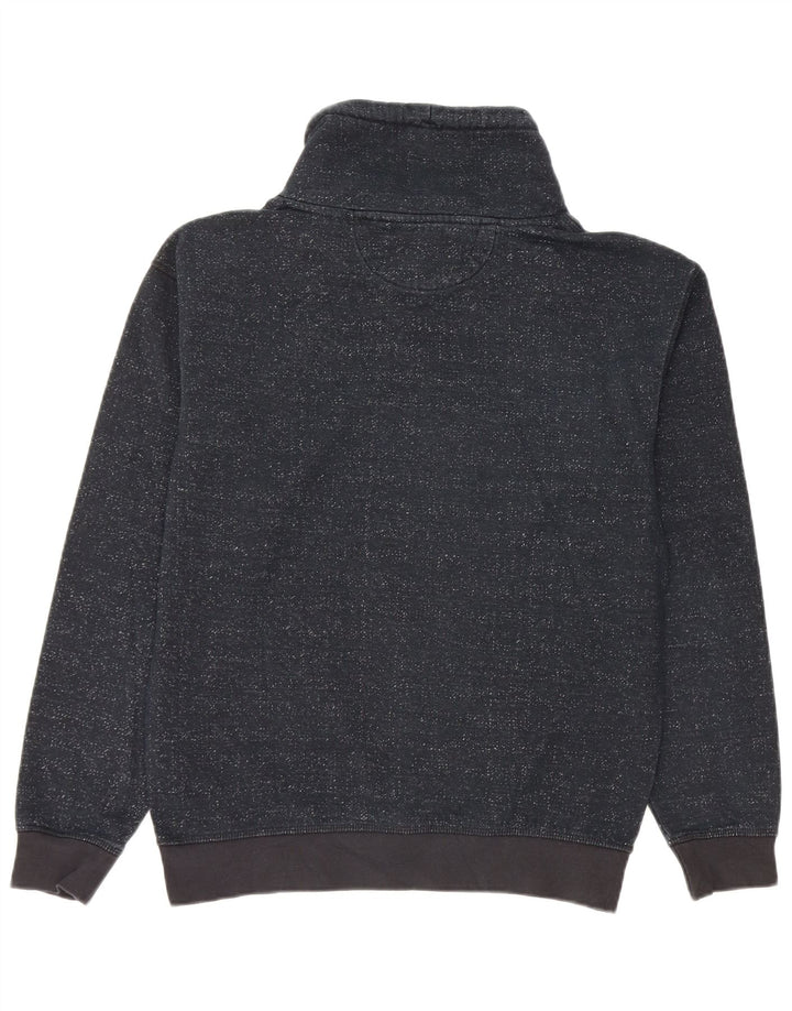Zara Herren-Sweatshirt-Pullover, klein, marineblau gesprenkelte Baumwolle