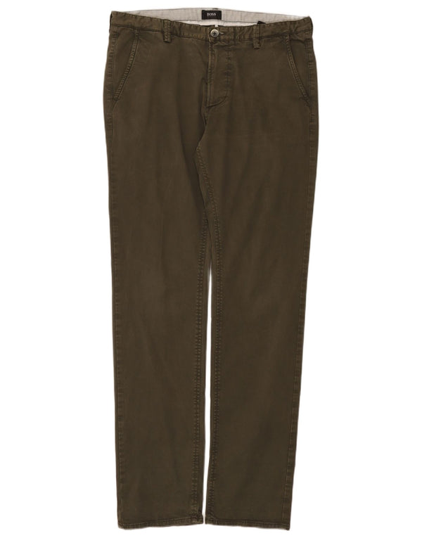 Hugo Boss Herren Slim Chinohose IT 48 Medium W32 L32 Khaki Baumwolle