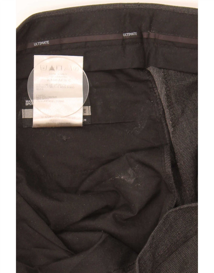 Gerade Herren-Anzughose von Marks & Spencer, W34, L29, grau, Polyester