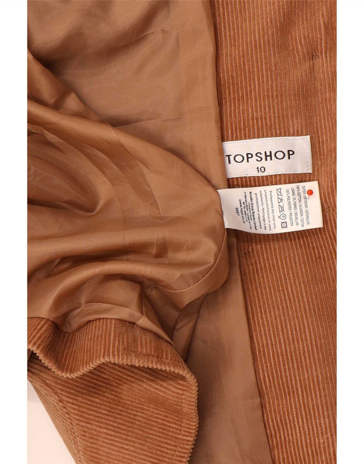 Topshop Damen-Blazer aus Cord mit 2 Knöpfen, Gr. 10, Größe S, Braun, Baumwolle