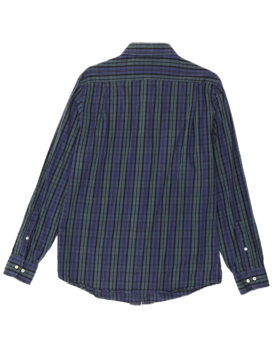 Tommy Hilfiger Herren-Slim-Fit-Hemd, Größe 15 1/2, mittelblau karierte Baumwolle
