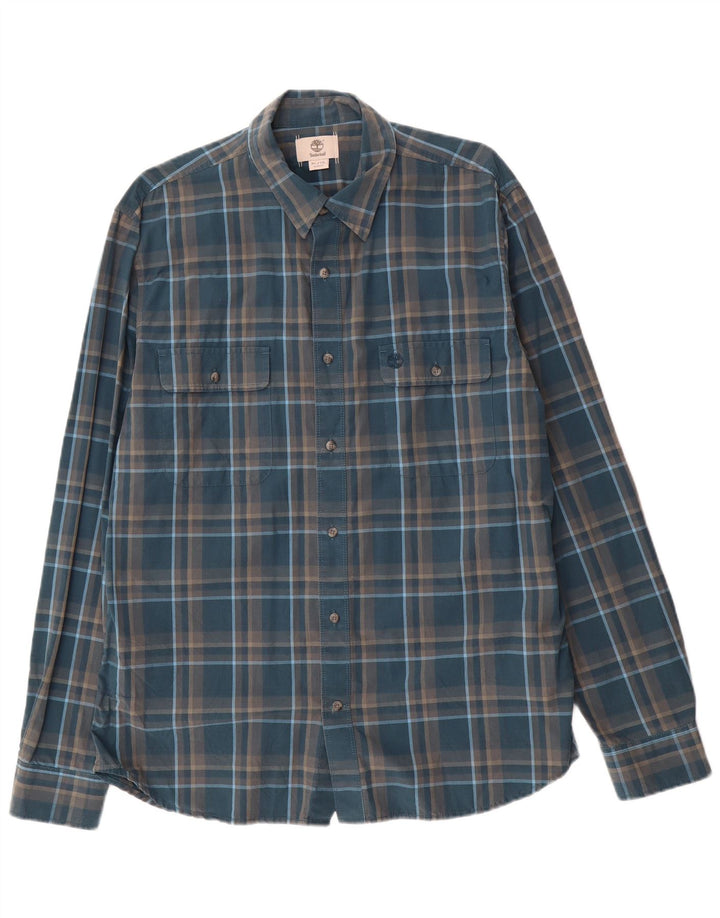 Timberland Herren Slim Fit Hemd XL blau kariert Baumwolle