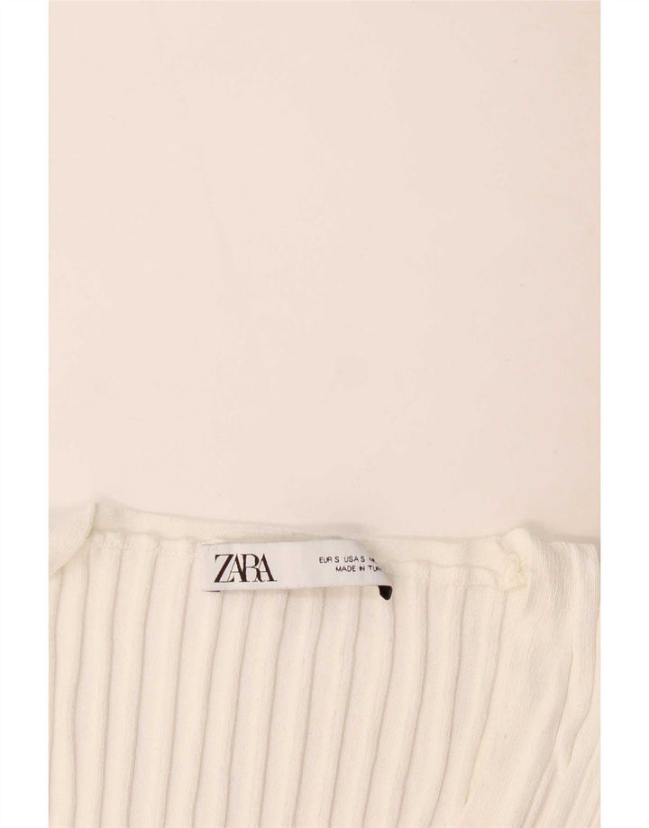 Zara Damen Weste Top UK 8 Small Weiß