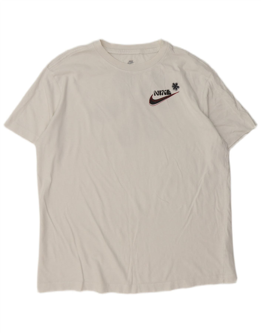 Nike Herren Loose Fit Graphic T-Shirt Top aus mittelweißer Baumwolle