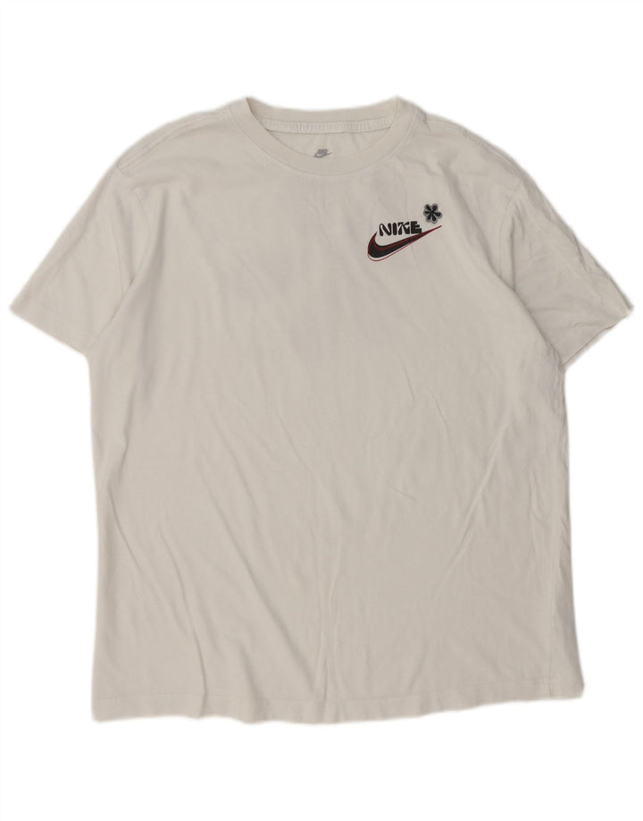 Nike Herren Loose Fit Graphic T-Shirt Top aus mittelweißer Baumwolle