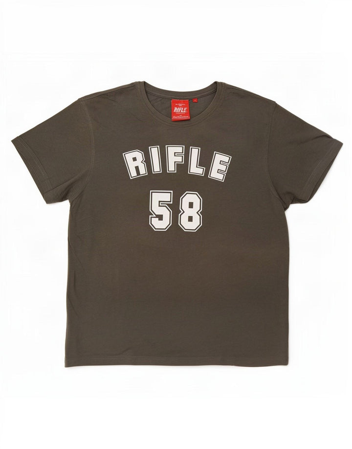 Rifle Herren-T-Shirt mit Grafik, Größe L, Grau