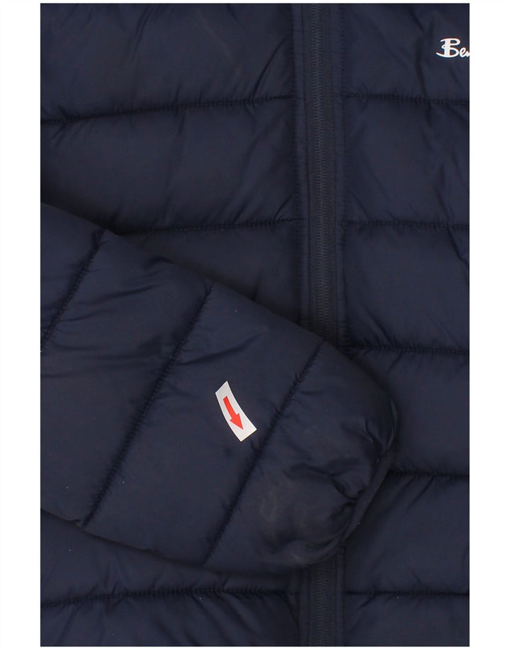 Wattierte Jacke für Jungen von Ben Sherman, 8–9 Jahre, marineblaues Colourblock-Polyamid