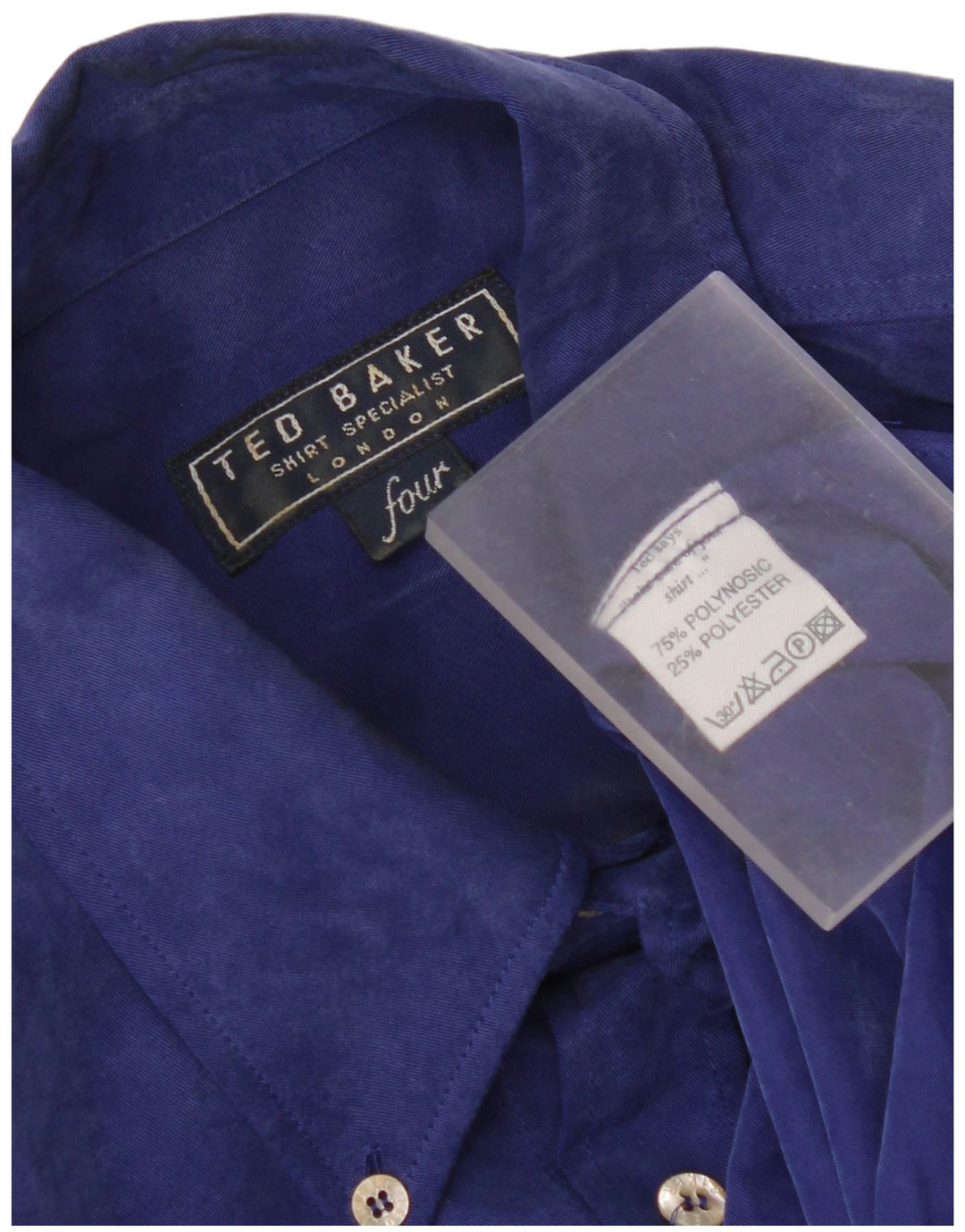 Ted Baker Herrenhemd, Größe 4, groß, blau, Polynosic