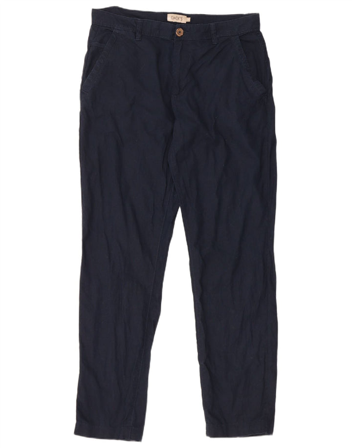DAKS Slim Chino-Hose für Herren, Größe M, W32, L30, Marineblau, Leinen