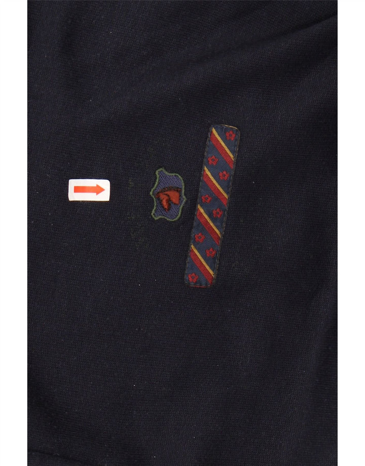 GREAT BAY Herren-Pullover mit Knopfkragen, groß, marineblaue Baumwolle