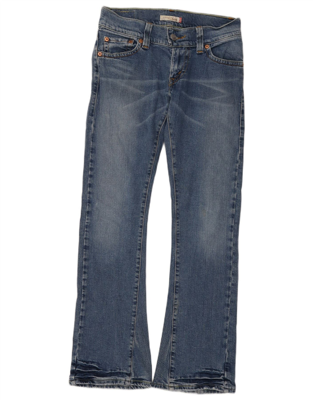 Levi's Damen 504 Slouch Flared Jeans US 5 Medium W28 L32 Blaue Baumwolle