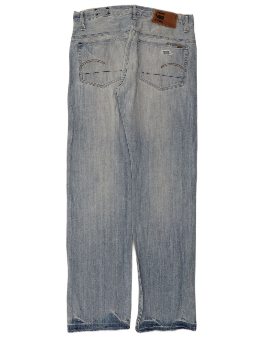 G-Star Herren Distressed Straight Jeans W32 L34 Blaue Baumwolle