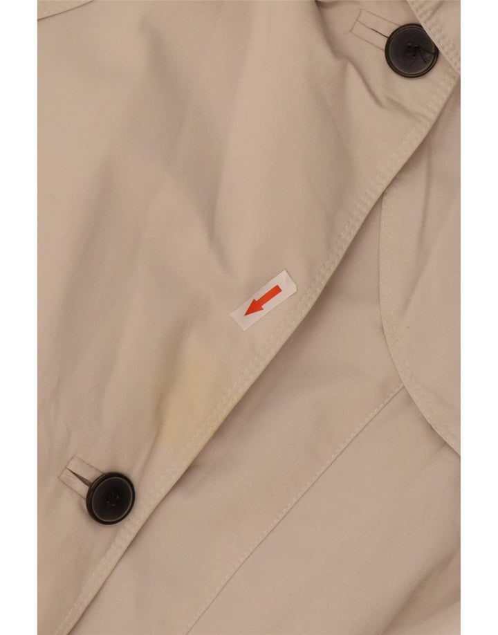 Zara Damen Trenchcoat UK 12 Mittelweiße Baumwolle