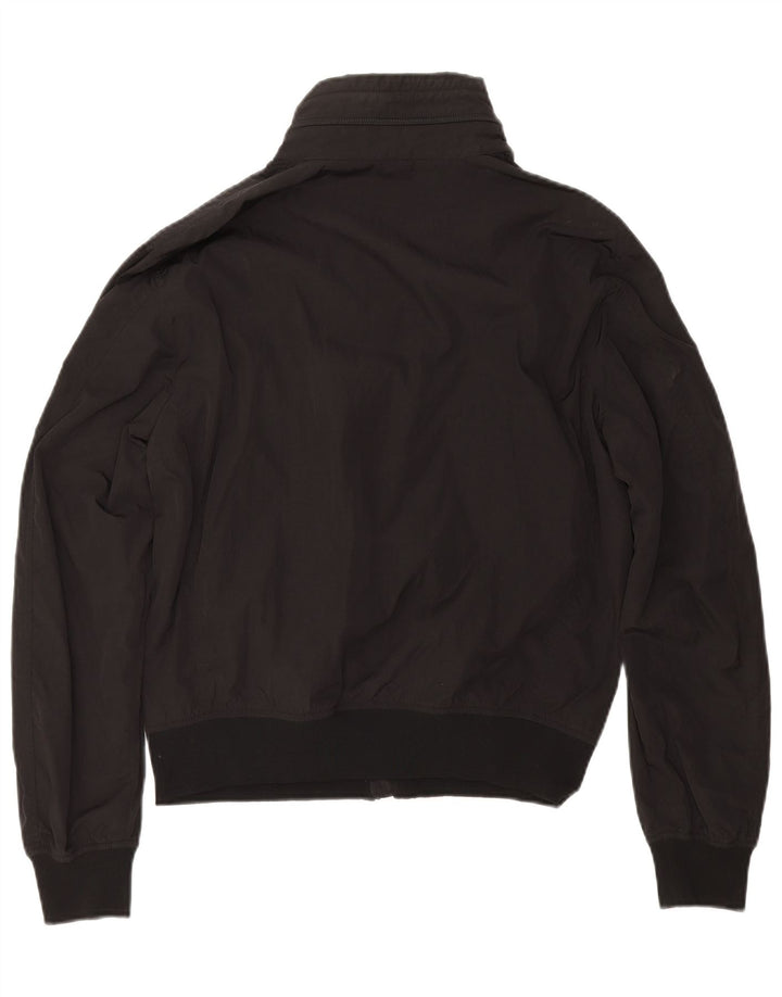 TRUSSARDI Mens Bomber Jacket UK 38 Medium Black Polyamide