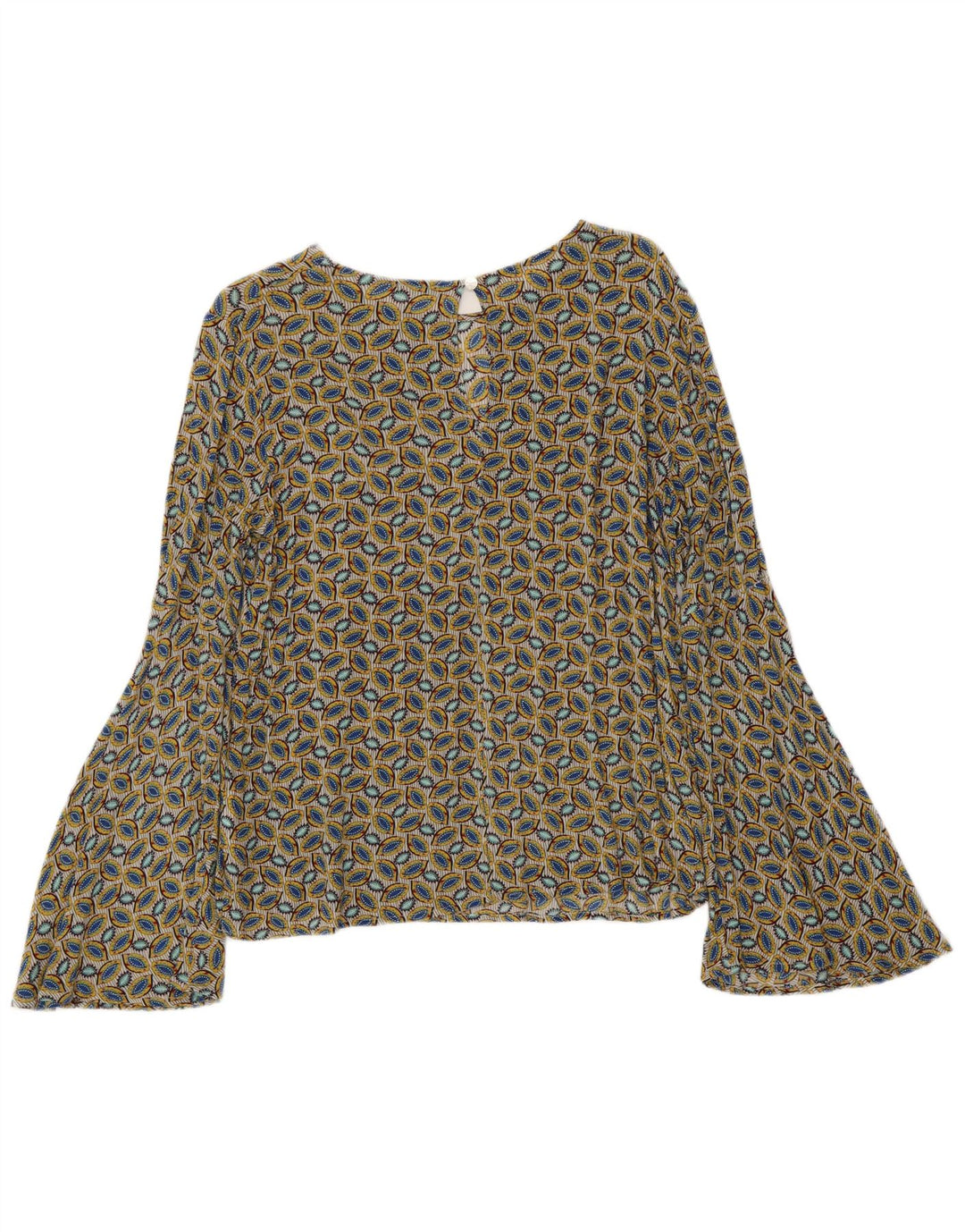 BENETTON Damen-Blusenoberteil mit abstraktem Muster, Größe M, mehrfarbig