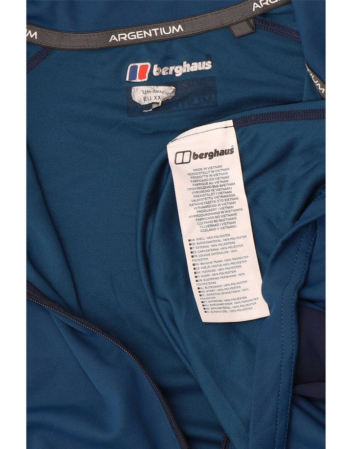 Berghaus Herren-Pullover-Trainingsanzugoberteil mit Reißverschluss, 2XL, Blau, Farbblock
