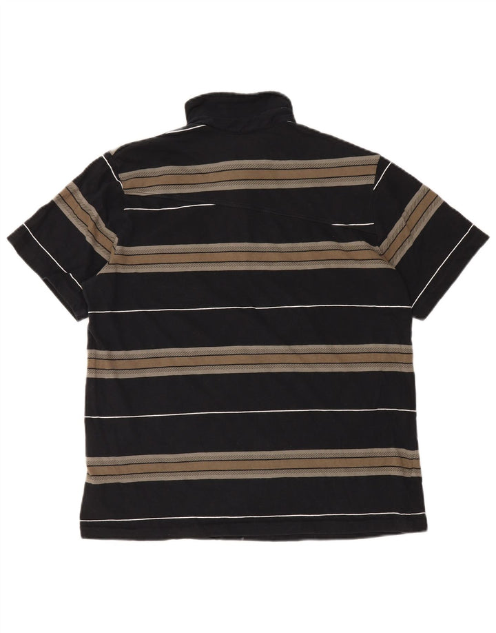 VOLCOM Herren-Poloshirt, mittelschwarz, gestreift, Baumwolle