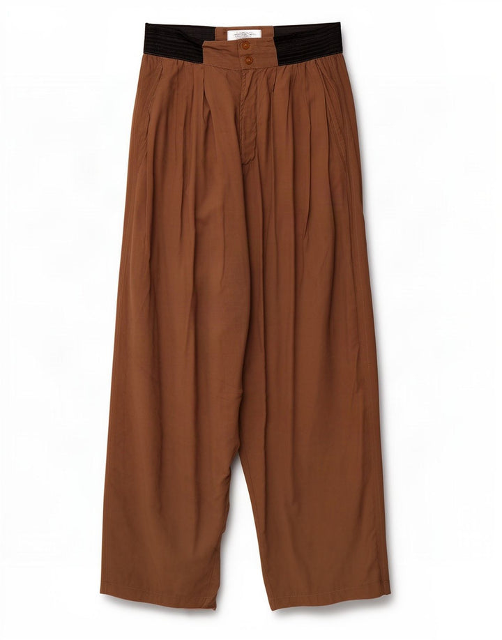 Columbus Damen-Haremshose mit Pegged, Größe L, W32, L31, Braun, Farbblock