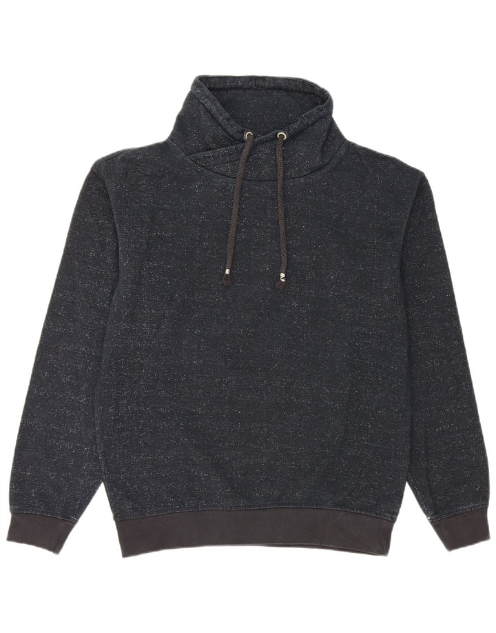 Zara Herren-Sweatshirt-Pullover, klein, marineblau gesprenkelte Baumwolle