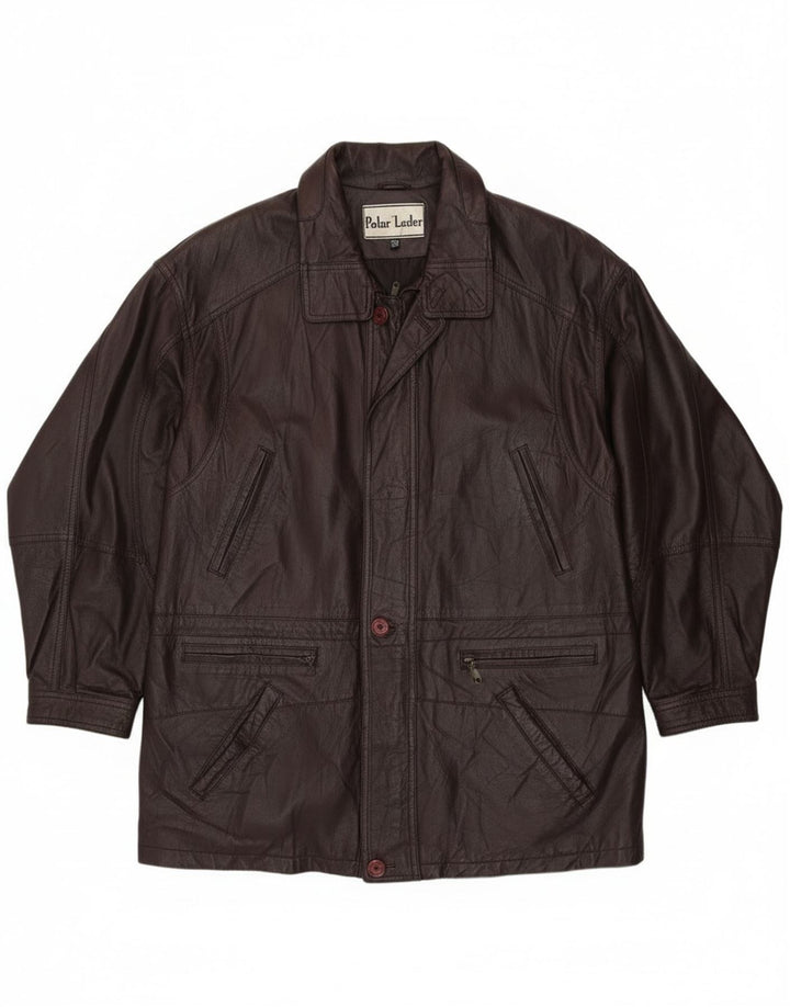 Vintage Herren Lederjacke IT 58 4XL Burgunder Leder