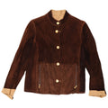 Vintage Damen Wendejacke IT 42 Mittelbraun Farbblock