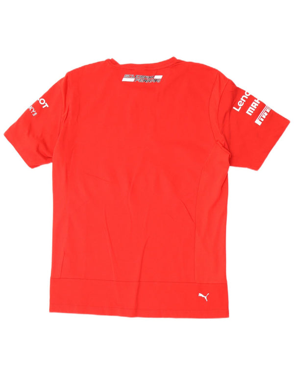 Puma Damen Ferrari Graphic T-Shirt Top UK 16 Große rote Baumwolle
