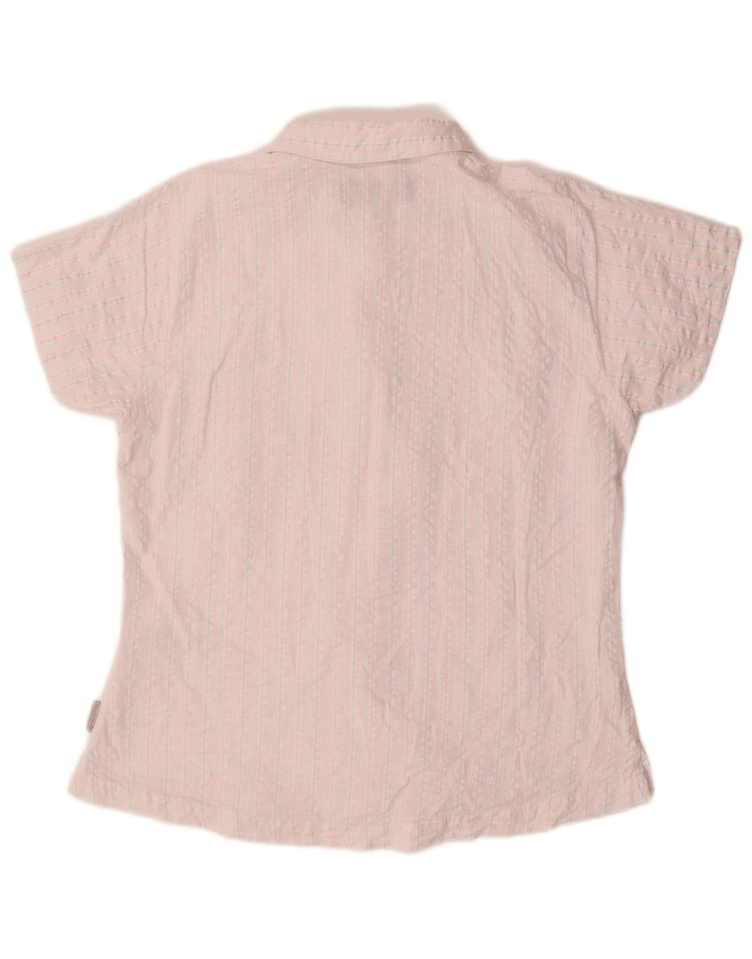 Regatta Damen Kurzarmhemd UK 14 Große weiß gestreifte Baumwolle