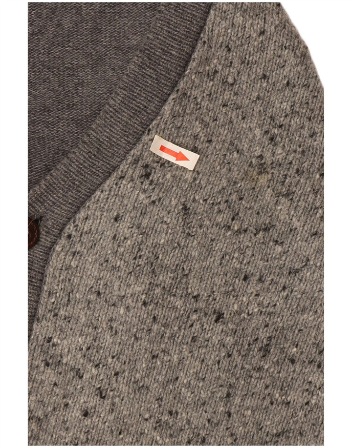 Il Granchio Herren-Strickjacke, IT 50, mittelgrau gefleckte Wolle