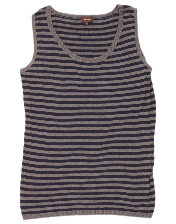 Phase Eight Damen Tanktop UK 12 Mittelgrau gestreift Nylon