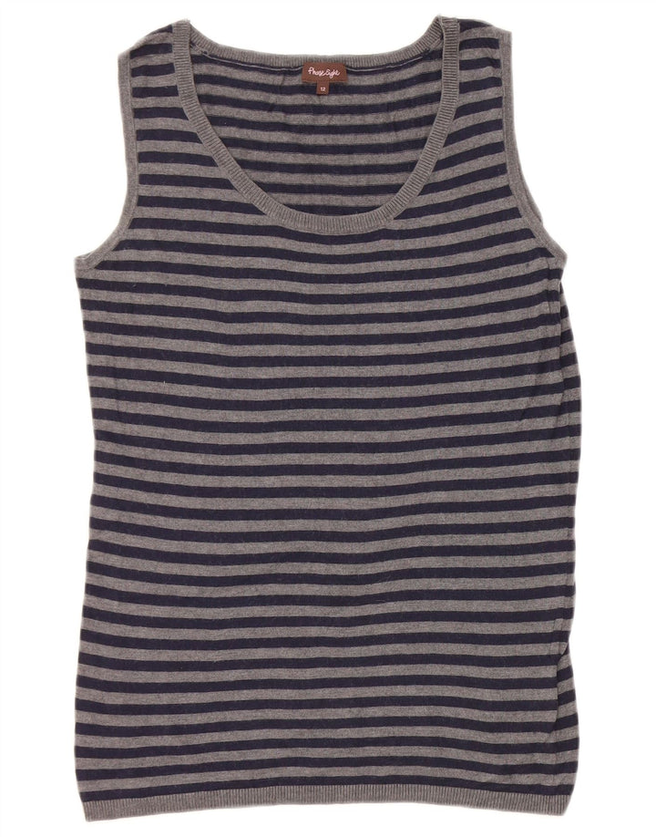 Phase Eight Damen Tanktop UK 12 Mittelgrau gestreift Nylon