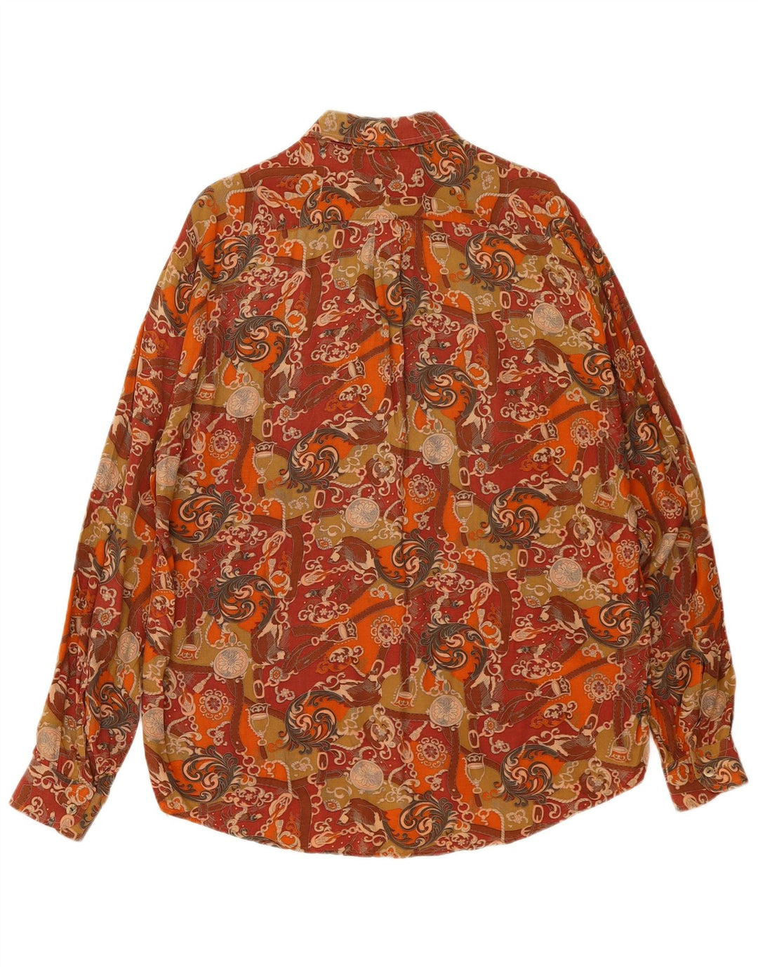 Cotton Club Herrenhemd aus mittelbrauner Viskose mit Blumenmuster
