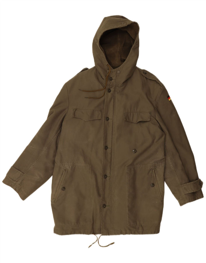 VINTAGE Herren Militär-Parka mit Kapuze, UK 40, Größe L, Grün