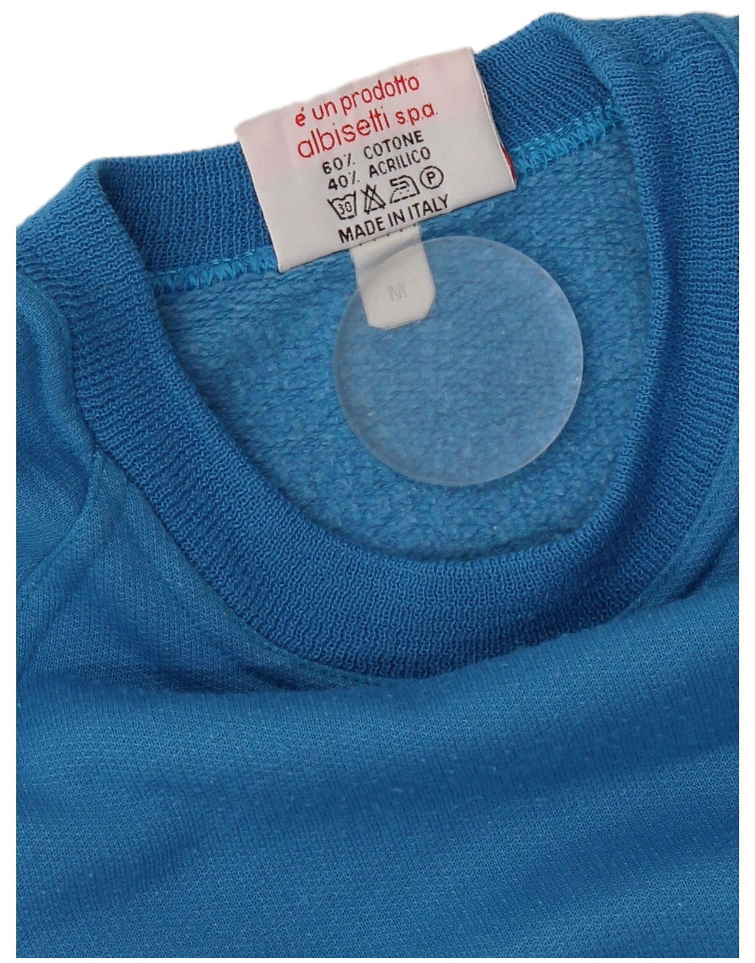 Vintage Herren Grafik Sweatshirt Pullover Mittelblau Baumwolle Retro