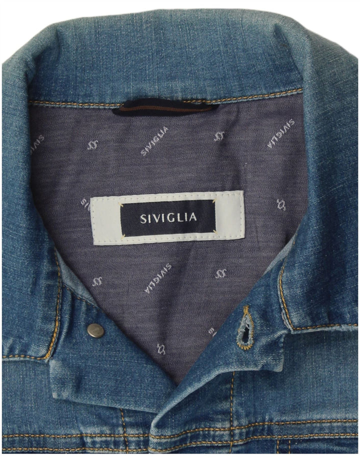 SIVIGLIA Herren Jeansweste UK 38 Mittelblau
