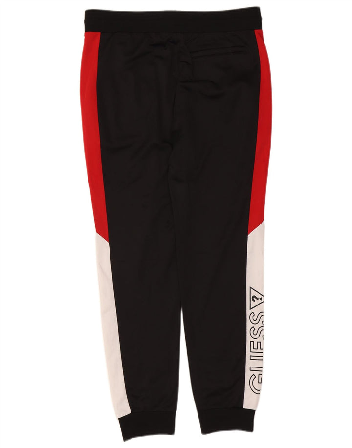 Guess Herren-Trainingsanzug-Hose mit Grafik, mittelgroß, Schwarz, Farbblock