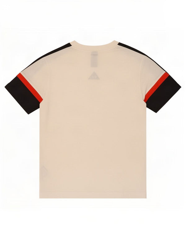 Adidas T-Shirt mit Grafik für Jungen, 11–12 Jahre, weiße Farbblock-Baumwolle